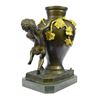 Image 8 : Handcrafted Marble Base Nude Boy Bronze Sculpture Vase