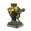 Image 9 : Handcrafted Marble Base Nude Boy Bronze Sculpture Vase