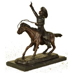 Pony Express Cowboy Bronze Sculpture