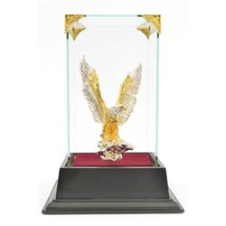 Gold Plexiglases American Bald Eagle Sculpture