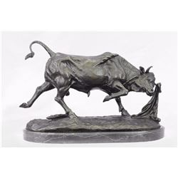 Charging Bull After Comolera Bronze Sculpture