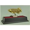 Image 2 : Gold Plexiglass Fish with Crystals Sculpture