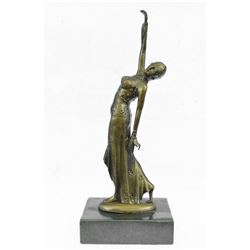 Belly Dancer Bronze Sculpture on Marble Base Statue