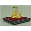 Image 2 : Gold Plexiglases Swan with Rubies Sculpture