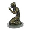 Image 9 : Mother Virgin Mary Praying Bronze Sculpture on Marble Base Statue