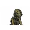 Image 2 : Sitting Young Lady on Mushroom Bronze Sculpture