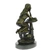 Image 9 : Sitting Young Lady on Mushroom Bronze Sculpture