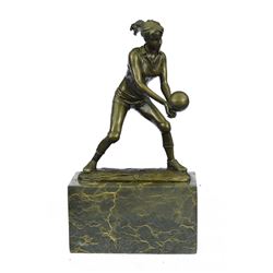 Girl Volleyball Player Bronze Figurine