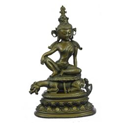 Buddhism Kwan-Yin Dragon Bronze Statue