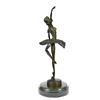 Image 8 : Ballerina Dancer Bronze Figurine on Marble Base Statue