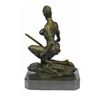 Image 7 : Amazon Nude Woman With Sword Bronze Statue