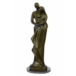 Young Couple With Newborn Baby Bronze Sculpture