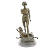 Image 1 : Youth and Leopard Bronze Sculpture