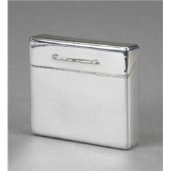 A George V silver card box, of plain rectangular form, the hinged flip-over cover with shaped thu...