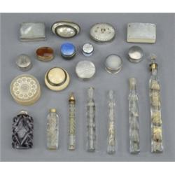 A collection of boxes, including silver and mother-of-pearl mounted examples (13); six 19th centu...