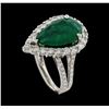 Image 4 : 4.05 ctw Emerald and Diamond Ring - 14KT White Gold