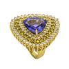 Image 4 : 17.94 ctw Tanzanite and Diamond Ring - 14KT Yellow Gold