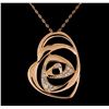 Image 2 : 0.50 ctw Diamond Pendant With Chain - 14KT Rose Gold