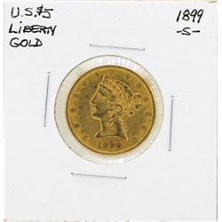 1899-S $5 Liberty Head Half Eagle Gold Coin