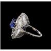 Image 1 : GIA Cert 3.03 ctw Sapphire and Diamond Ring - 14KT White Gold