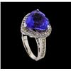 Image 4 : GIA Cert 7.72 ctw Tanzanite and Diamond Ring - 14KT White Gold