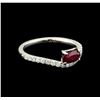 Image 1 : 0.83 ctw Ruby and Diamond Ring - 14KT White Gold