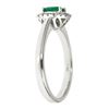 Image 2 : 0.46 ctw Emerald and Diamond Ring - 14KT White Gold