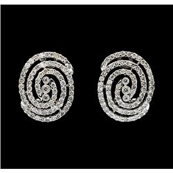 0.85 ctw Diamond Earrings - 14KT White Gold