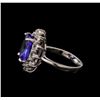 Image 3 : 5.6 ctw Tanzanite and Diamond Ring - 14KT White Gold