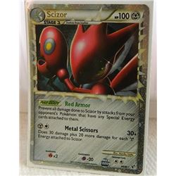 POKEMON COLLECTOR CARD IN PROTECTIVE SLEEVE - SCIZOR STAGE 2 SUPER RARE HOLO - 84/90