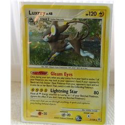 POKEMON COLLECTOR CARD IN PROTECTIVE SLEEVE - LUXRAY LV.48 HOLO RARE - 7/130
