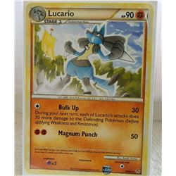 POKEMON COLLECTOR CARD IN PROTECTIVE SLEEVE - LUCARIO STAGE 2 - 19/95