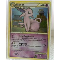 POKEMON COLLECTOR CARD IN PROTECTIVE SLEEVE - ESPEON STAGE 1 HOLO RARE - 2/90