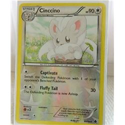 POKEMON COLLECTOR CARD IN PROTECTIVE SLEEVE - CINCCINO STAGE 1 REVERSE HOLO - 85/98