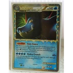 POKEMON COLLECTOR CARD IN PROTECTIVE SLEEVE - FERALIGATR STAGE 2 SUPER RARE HOLO - 108/123