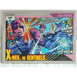 MARVEL COLLECTOR CARD IN CLEAR SLEEVE - 1991 IMPEL - NEAR MINT - #106 - X-MEN VS SENTINELS