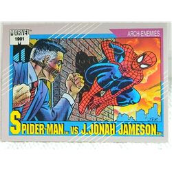 MARVEL COLLECTOR CARD IN CLEAR SLEEVE - 1991 IMPEL - NEAR MINT - #121 - SUPER-MAN VS J. JONAH JAMESO