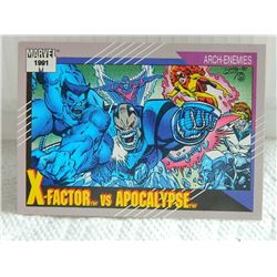 MARVEL COLLECTOR CARD IN CLEAR SLEEVE - 1991 IMPEL - NEAR MINT - #101 - X-FACTOR VS APOCALYPSE