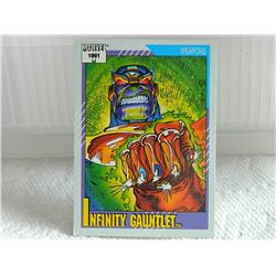 MARVEL COLLECTOR CARD IN CLEAR SLEEVE - 1991 IMPEL - NEAR MINT - #134 - INFINITY GAUNTLET