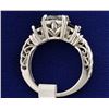 Image 3 : 1 carat Princess cut "Leo" Diamond ring with Sapphires
