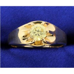 Men's Vintage 1ct Golden Beryl/Helidor Ring in 14k Rose Gold