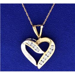 1/2 ct TW Diamond Heart Pendant with Chain