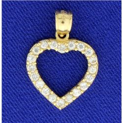 1/2ct TW CZ Heart Pendant in 14k Gold