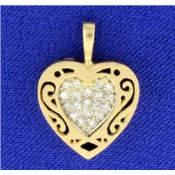 Vintage Diamond Heart Pendant