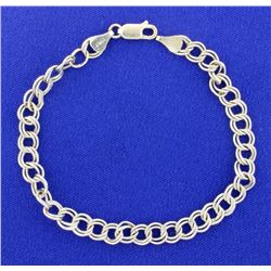 Itlalian Made White Gold 14K Charm Bracelet