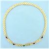 Image 1 : Ruby, Sapphire, Emerald, and Diamond Cabochon Necklace