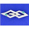 Image 1 : Antique Emerald & Diamond Pin