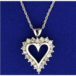 1ct TW Diamond Heart Pendant with Chain