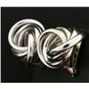 Image 2 : 4 Ring Modern Style Earrings in 14k White Gold