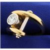 Image 2 : Tiffany Style Barbell Design 1ct Solitaire Diamond Ring